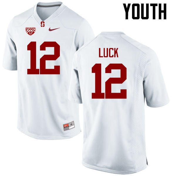 Youth Stanford Cardinal #12 Andrew Luck College Football Jerseys Sale-White